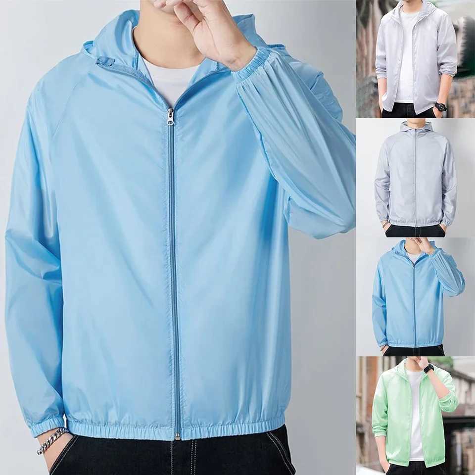 For Outdoor Activities Lightweight Windbreaker Hooded Fishing Coat Casual Wear Outdoor Sports Green Suitable For Summer W250623