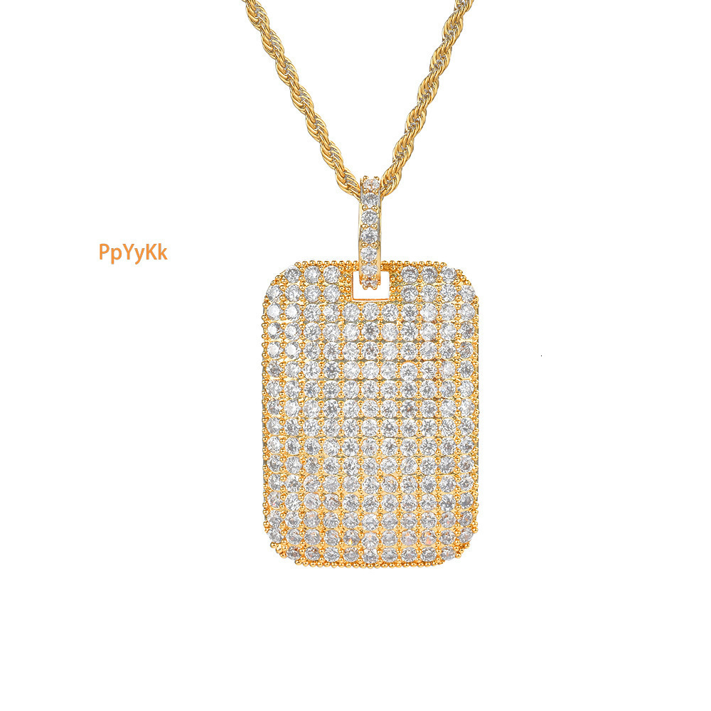 Moissanite Jewelry New Arrival Dog Tag Iced Out Pendant Square Plate Bling Hip Hop Pendant Trendy Swag Hip Hop Accessory Pass the diamond tester