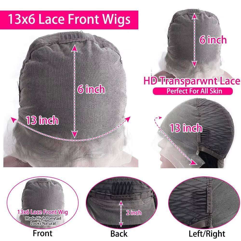 30 Inch Front 13x6 HD Transparent Lace Frontal 250% Density Brazilian Straight Human Hair Wig For Women