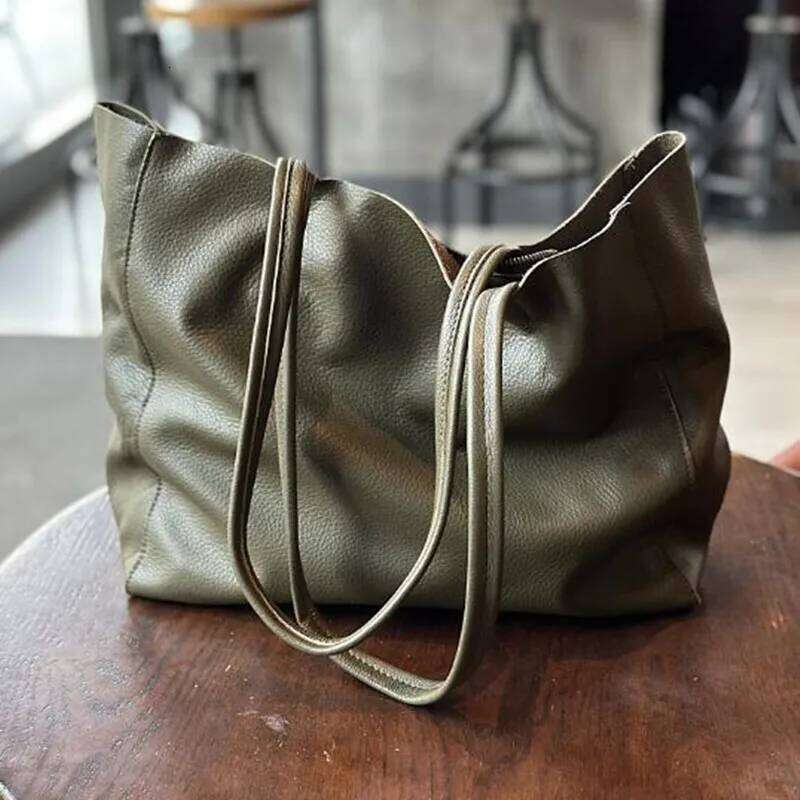 Autumn Winter Leather Top Layer Cowhide Shopping Bag Designer New Fashion Large Capacity Hand Of Lading Shoulder