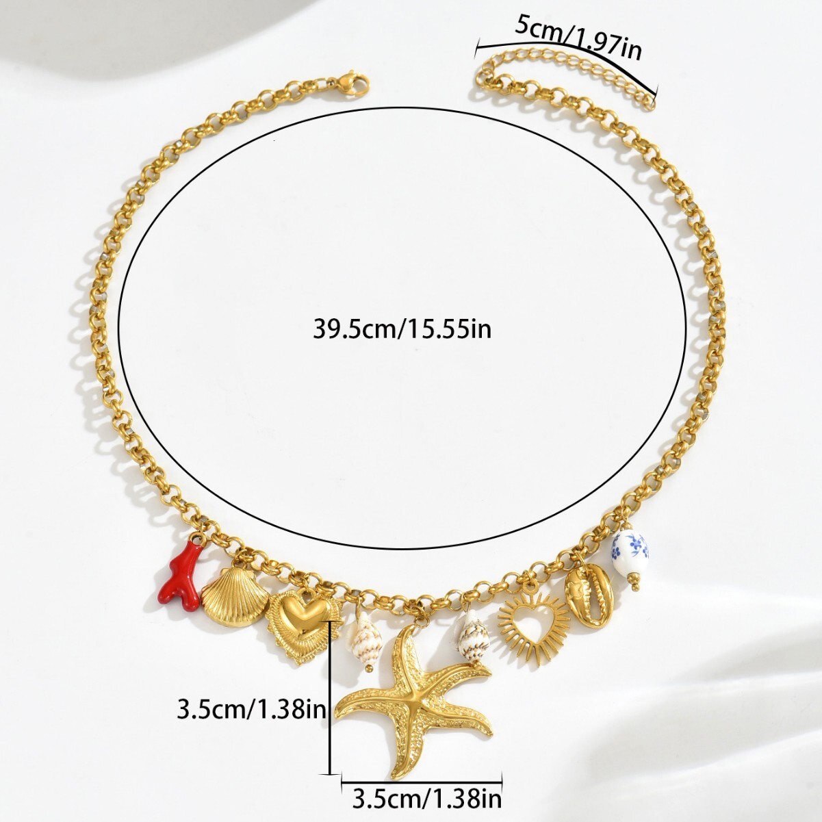 Ocean Style Jewelry Starfish Shell Design Long Necklace High-end Sense Women's Accessories