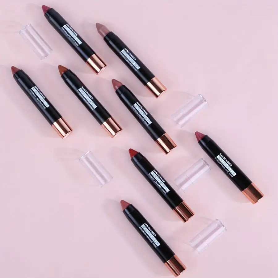 8-color matte moisturizing lipstick crayons are durable waterproof smooth sun-proof and full of effect professional makeup. XJ250623
