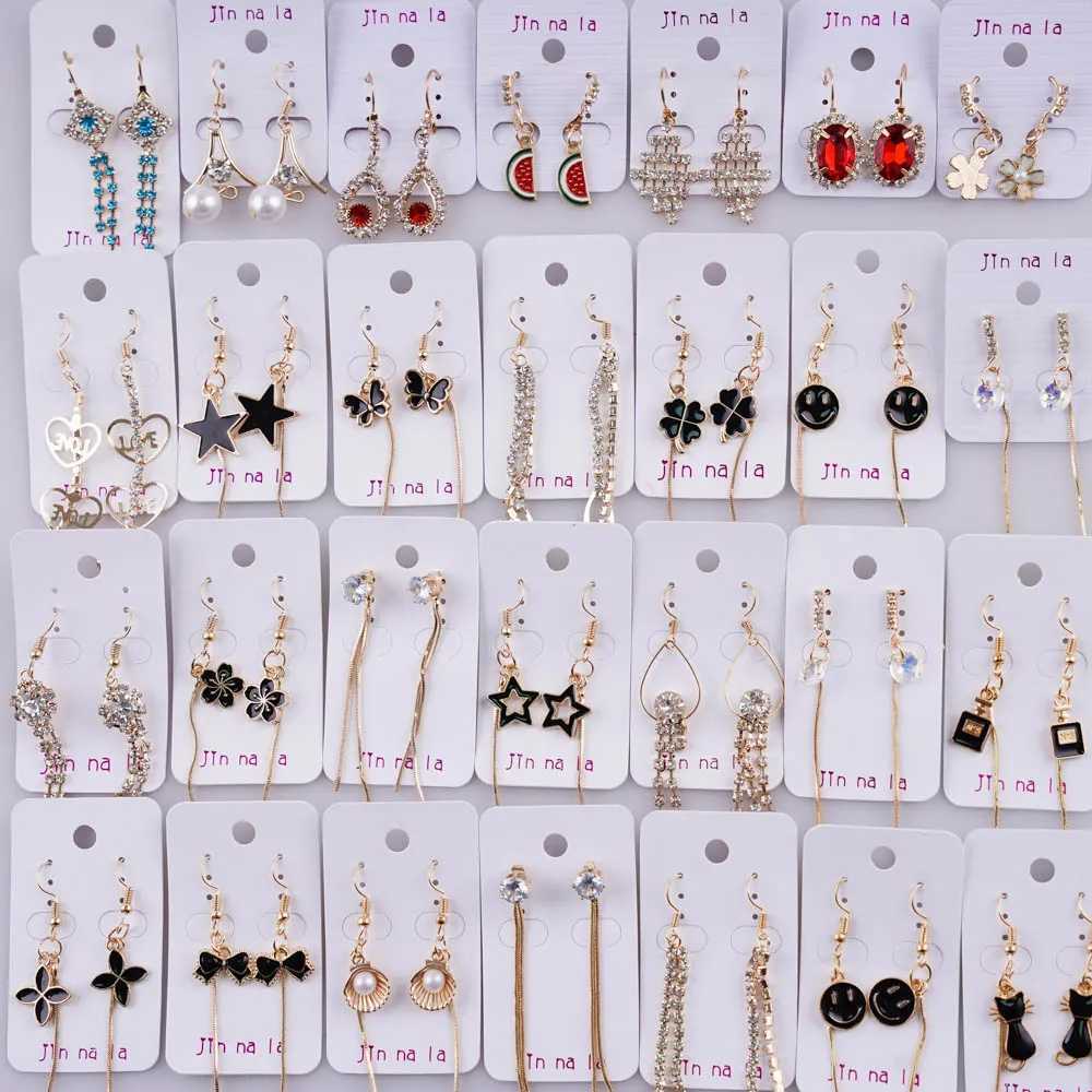 10Pairs/Lot New Korean Fashion Shiny Pearl Geometric Tassel Hook Earrings For Women Long Dangle Pendants Mix Style Jewelry Gift XJ250623