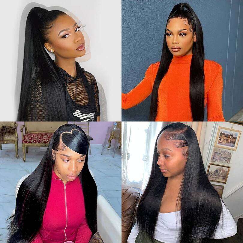 5x5 Lace Front Human Hair Brazilian Straight Silk Base Closure Wigs For Women