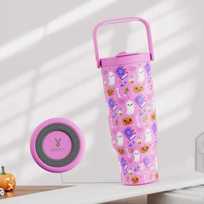 Meoky 32oz 40oz Double-mouth Handle Tumbler Direct Drinking Mouth and Straw Mouth Replaceable Plastic Handle Braided Handle X250623