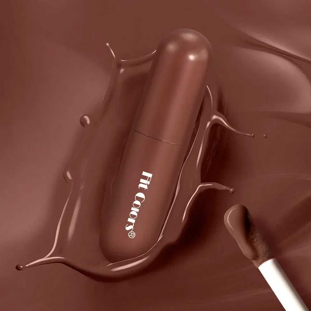 Chocolate Brown Red Liquid Lipstick Velvet Satin Lip Gloss Matte Finish Non Stick Cup Lip Tint Waterproof Long-lasting Makeup XJ250623