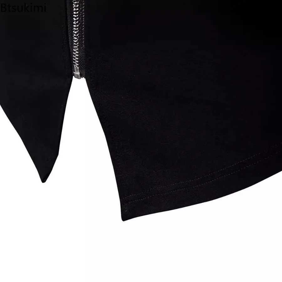 Fashion Stand Collar Leather Patchwork Knitted Jacket for Men Spring Autumn Punk Style Motorcycle Zip Coat Handsome Men Clothing W250623