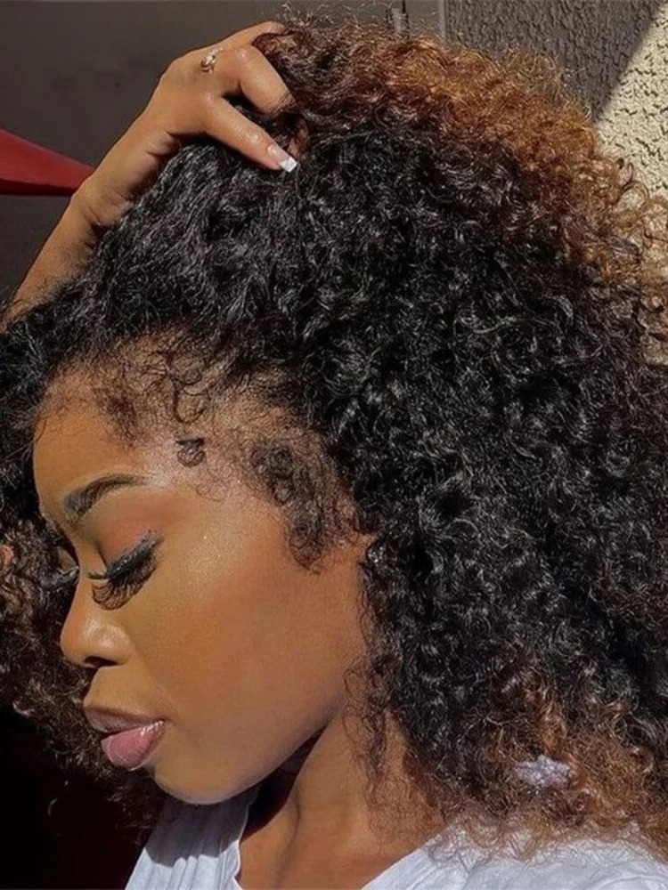 13x4 Hd 250 Density Afro Kinky Curly Wig Human Hair 13x4 Frontal Deep Wave Curly Lace Front Wigs For Women on sale Synthetic
