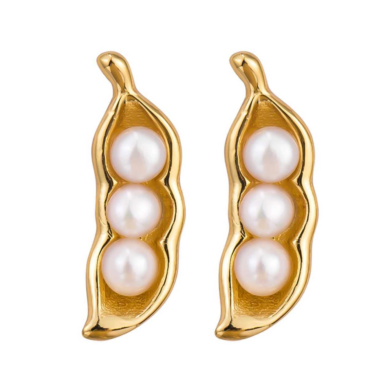 925 Sterling Silver Pea Earrings Fashion Chinese Style Natural Pearl 3mm Women Gifts Simple Delicate Jewelry WholesalesXJ250623