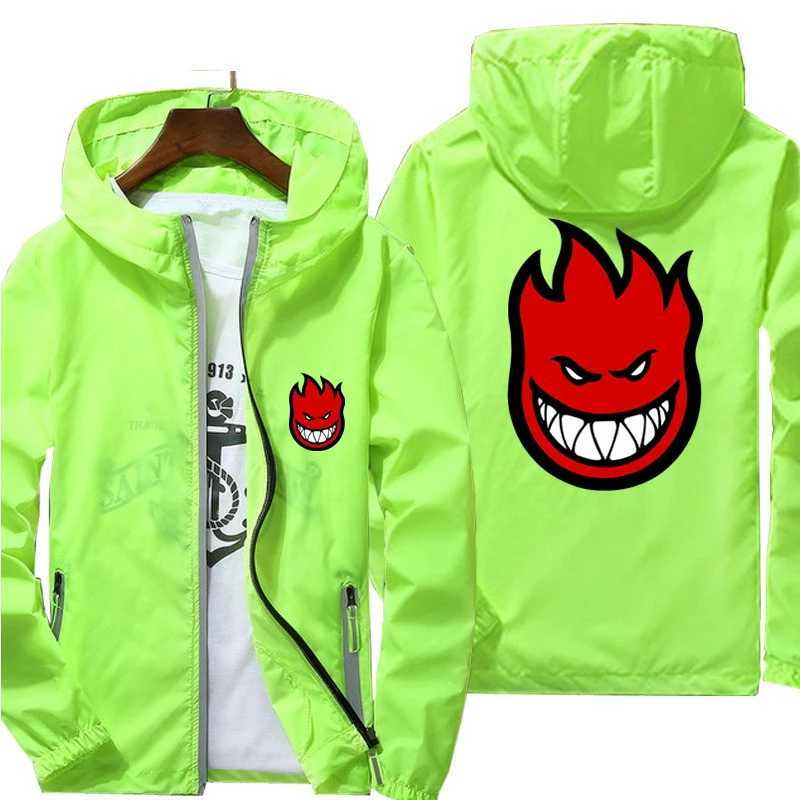 Ripper Spitfire Zombie Wheels Bomber Men Jacket Plus Size Thin Windbreaker Skin Ultra Light Slim Fit Pilot Hooded Coat Cycling W250623