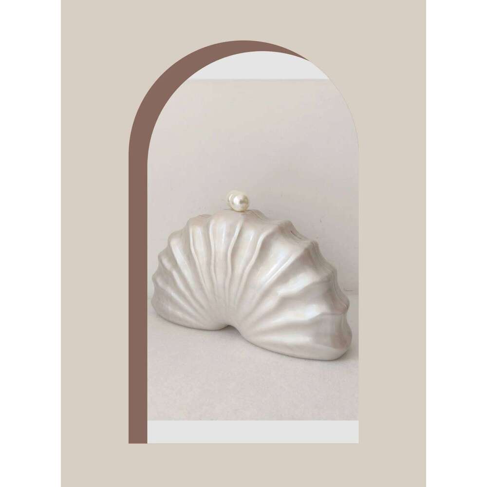 Original Shell Half Room Acrylic Beaded Bag Box Clutches Party Evening Purse Women Shoulder Travel Beach Mini Summer Handbags