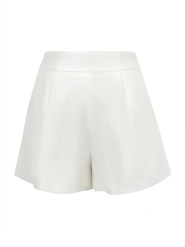 New Summer Satin Solid Short Pants Women Mujer Casual Simple High Waist High Waist Pocket Shorts Street Clothes