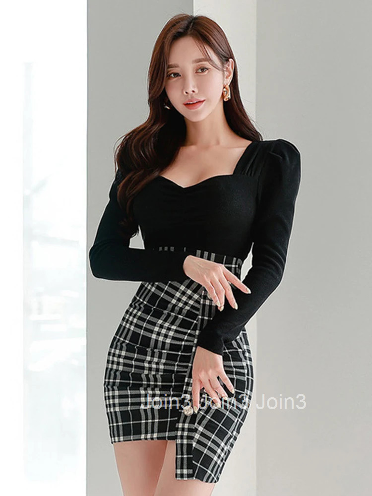 Fashion Lady Y2K Sexy Fake 2 Pieces Asymmetrical Short Dress Women Clothes Elegant Vintage Square Collar Slim Mini Party Vestido