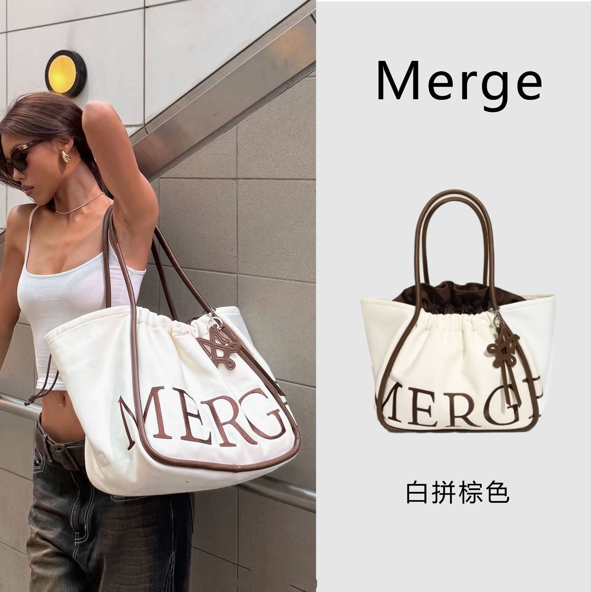 DHAL Thai Brand Merge Tote Large Capacity Commuter Handbag designer bags Co-branded Abina Fashion Single Shoulder Underarm Bag