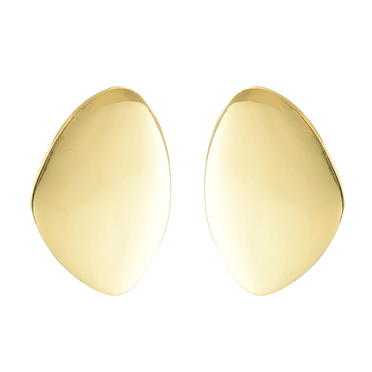 Statement with Large Glossy Surface, Fashionable Metal Heavy Craft Stud Earrings
