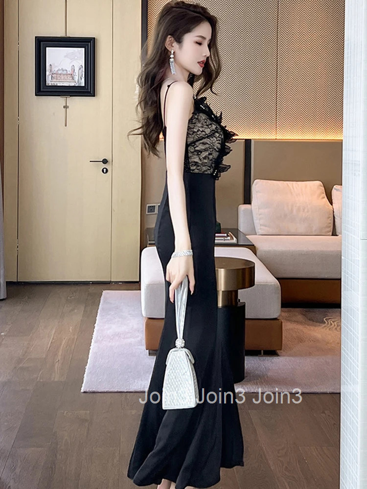 Fashion Summer Satin Elegant Women Evening Long Dress Chic Black Sexy Strap Slim Maxi Party Club Prom Robe Femme Mujer Vestidos