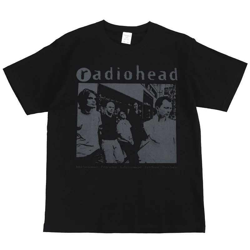 Radiohead Rock Band Print American Street Hip Hop Vintage Black Short Sleeve T-Shirt Unisex X250623