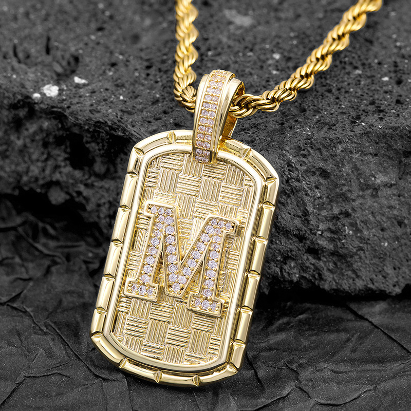 Moissanite Jewelry English Letter Diamond Inlaid Pendant Unique Necklace Hip Hop Niche Light Luxury Elegant