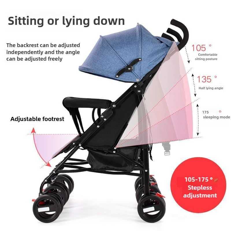 Twin Baby Stroller Sit and Recline Newborn Stroller Lightweight Foldable Double Stroller Comes with Bonus Items XJ250623