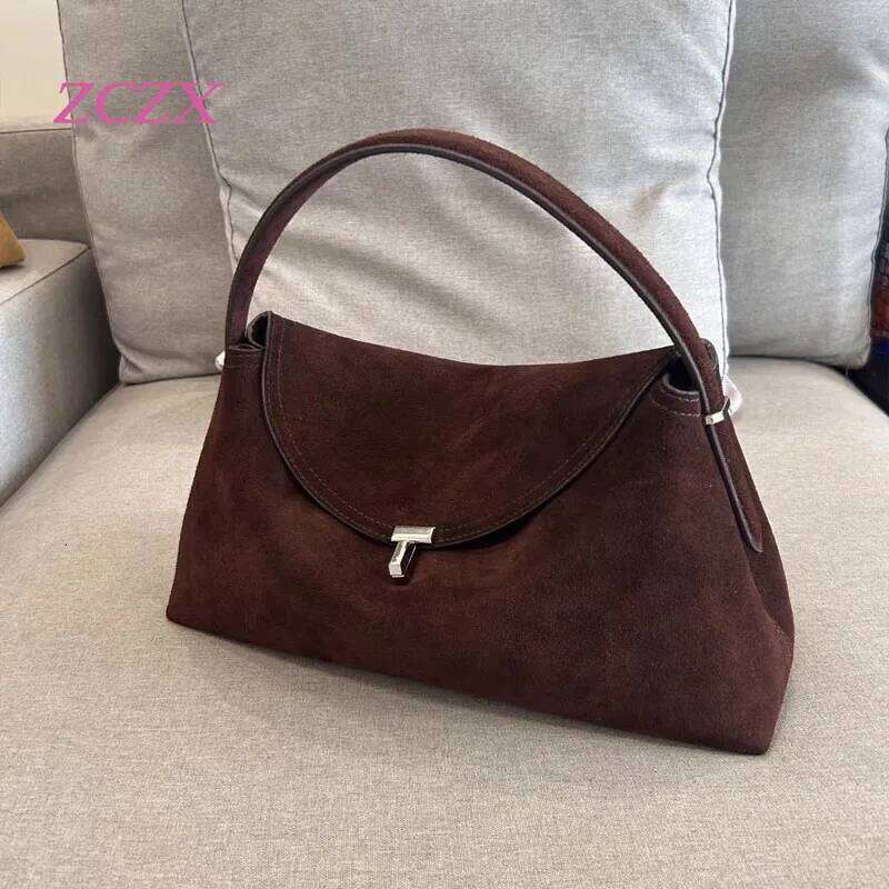 New Genuine Leather Women's Lunch Box Retro Versatile Single Shoulder Armpit Handbag Crossbody Bag