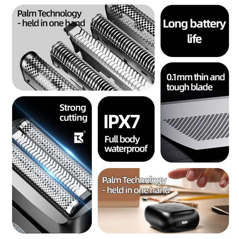 New Compact, Powerful, Long-Lasting Reciprocating Electric Shaver For Men, Full Body Wash Three Blade Rechargeable Shaver, Beard
