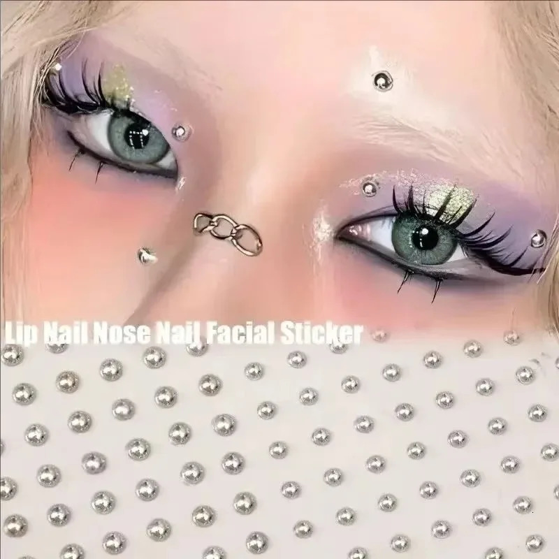 180pcs Non Piercing Nose Lip Sticker Disposable Belly Eyebrow Jewelry Piercied Earring Button Stickers 250613