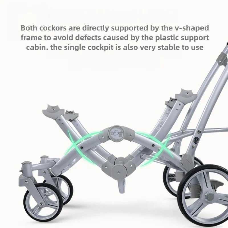 2025 New High View Twin Baby Stroller Two-way Sitting and Lying Lightweight Foldable Newborn Double Stroller Newborn StrollerXJ250623