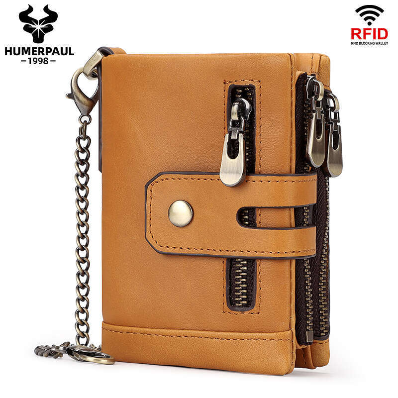 Short Genuine Leather Wallet Top Layer Cowhide Card Holder 70% off Dollar Money Clip RFID Multicolor