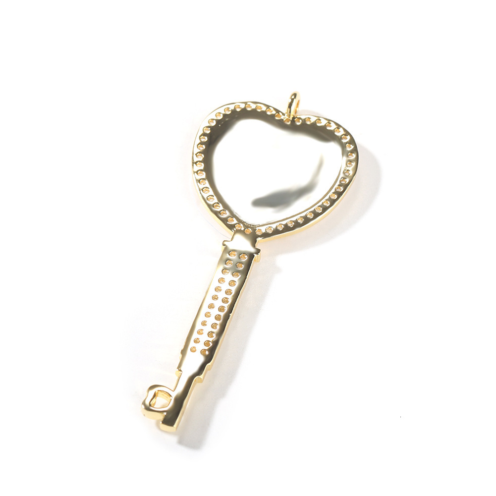 14K Gold Fashion Heart Key Custom Photo Frame Necklace Personalized DIY Love Picture Pendant Collar Aesthetic Wedding Jewelry For Couple Lovers Access