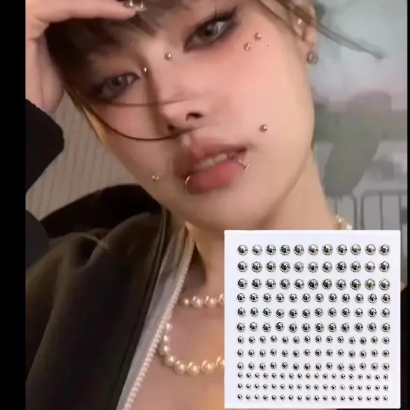 180pcs Non Piercing Nose Lip Sticker Disposable Belly Eyebrow Jewelry Piercied Earring Button Stickers 250613