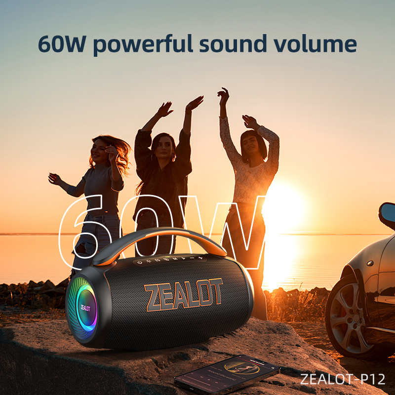 P12 Waterproof Portable Bluetooth Speaker with Handle Ideal for Picnics Beaches Adventures