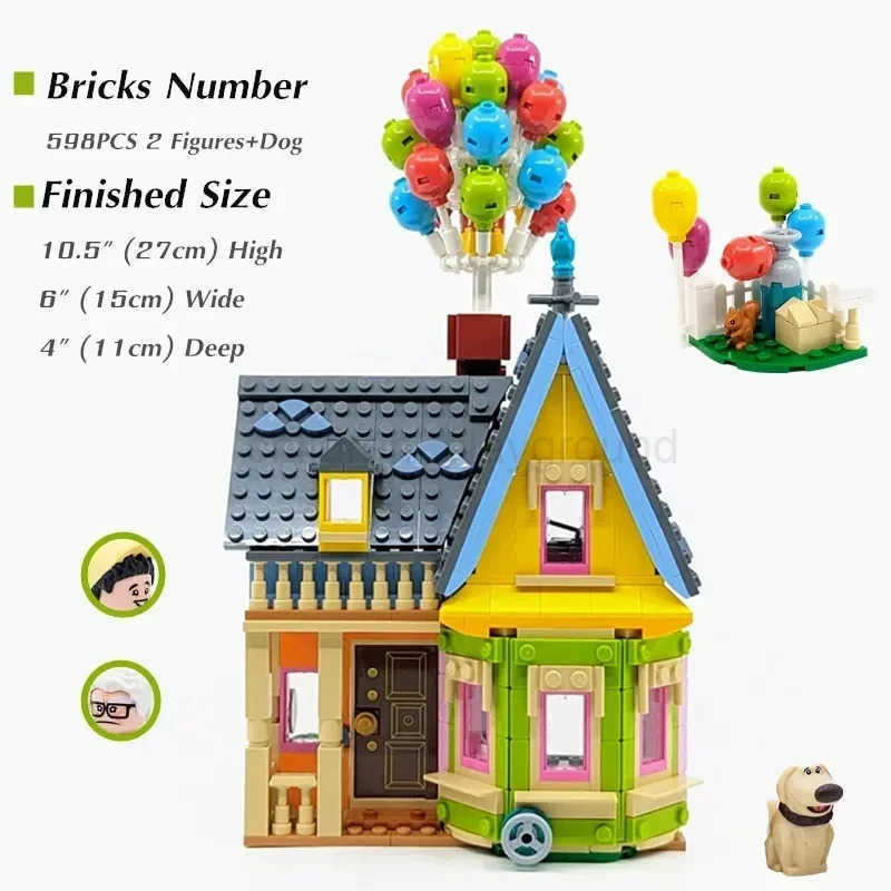 DISNEYUp House Building Blocks Movie Travels Of Flying House Construction Model Kit Toys For Boys Birthday Gifts Home Decoration W250623