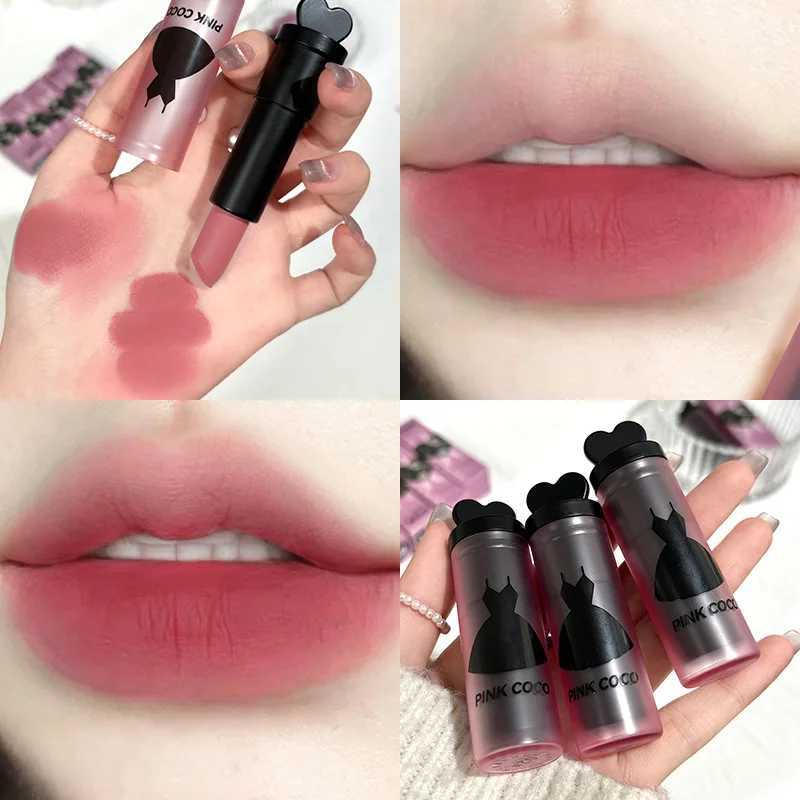 5 Colors Velvet Matte Lipstick Waterproof Rose Purple Lipsticks Nude Red Lipgloss Long Lasting Non-stick Cup Sexy Women Cosmetic XJ250623