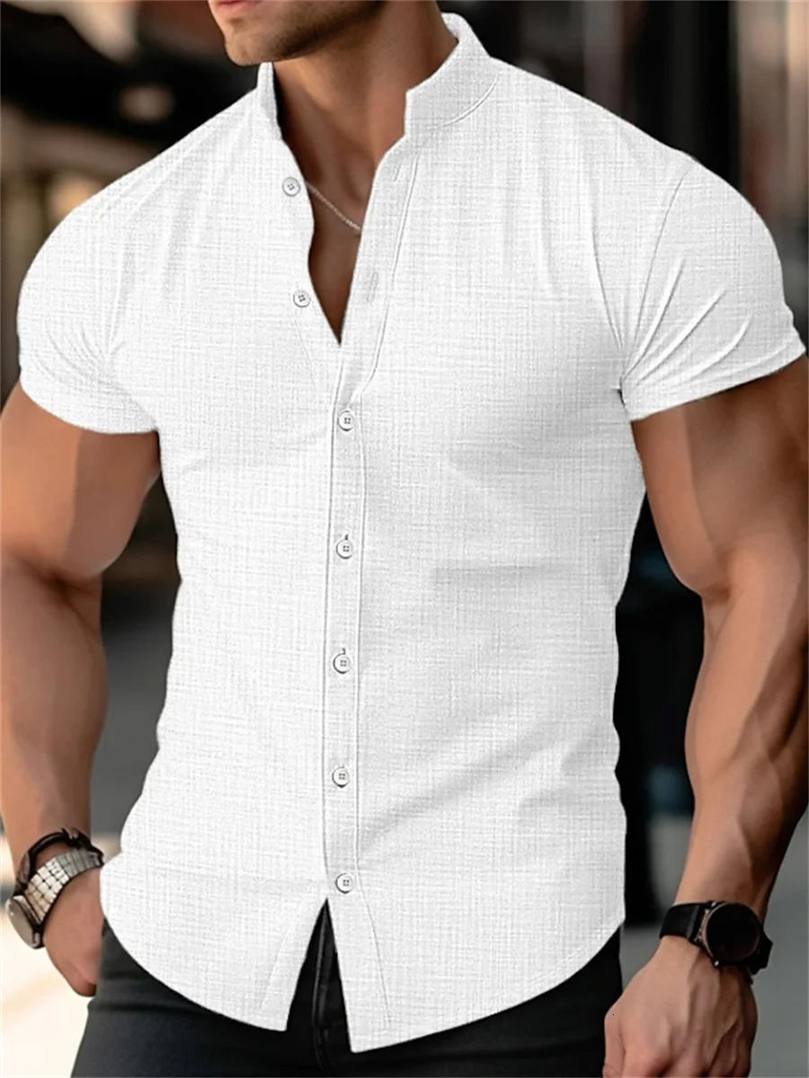 Mens shirt Summer thin shirt Shirt Fashion Standling Shirt Short-sleeved Shirt Outdoor Casual XS-6XL comfortable fabric 250618
