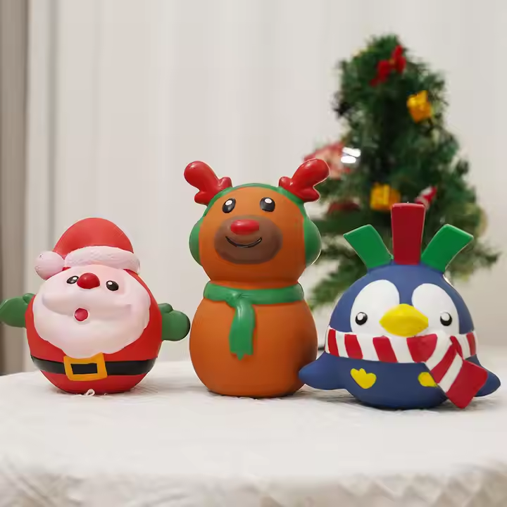 Christmas Squeaky Dog Chew Toys Interactive Latex Soft Dog Toy Manufacturer Wholesale 2pcs/Pack