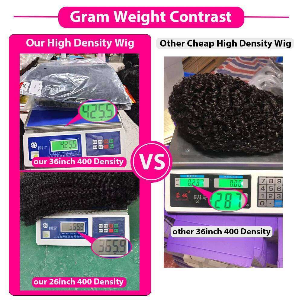 400 Kinky Curly 13x6 HD Frontal Glueless Human Hair Wear And Go Preplucked High Density 360 Full Lace Wig