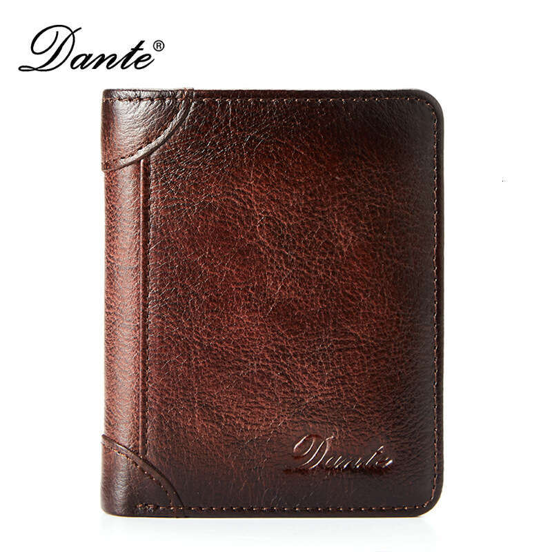 New Men's Two-Fold Vertical First Layer Cowhide Anti-Theft Card Swiping Anti-Degaussing Genuine Leather Wallet