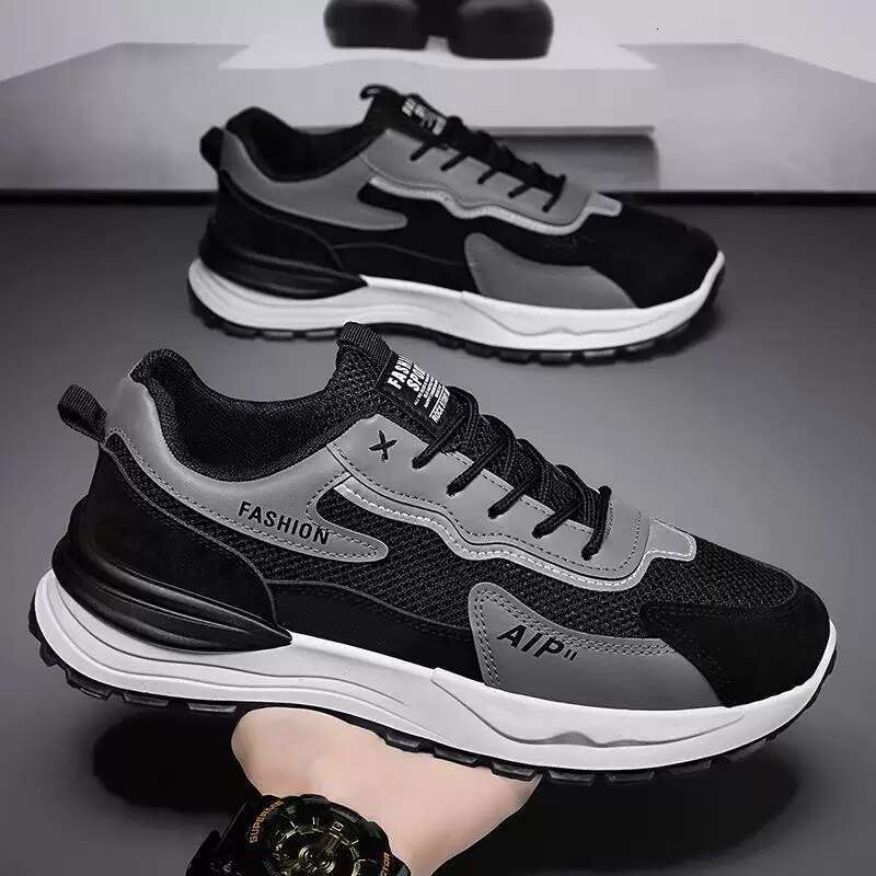 Summer New Breathable Mesh Men's Trendy Versatile Thick-Soled new Sneakers Casual Running Dad Shoes