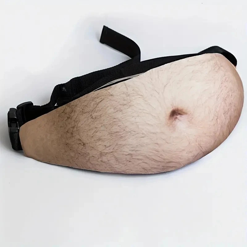 Funny Pop Dad Bod Money Belt Bag Womwn Travel Shoulder Bags Flesh Color Creative Fanny Pack Beer Fat Belly Bum Pouch Waist 250612