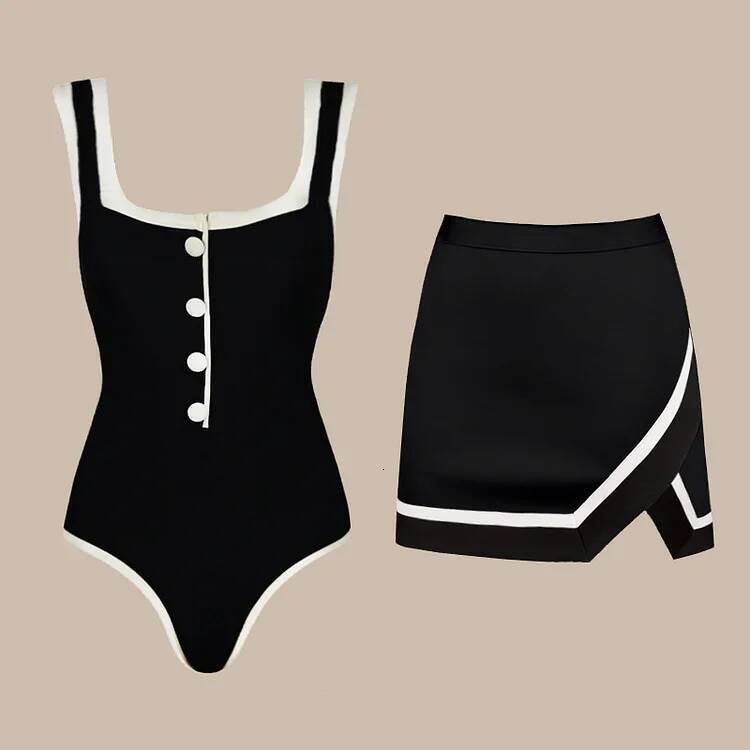 2025 High-End Design 2Pcs Floral Print Ruffle Slimming Holiday Sexy Hot Spring One Piece Swimsuit For Women