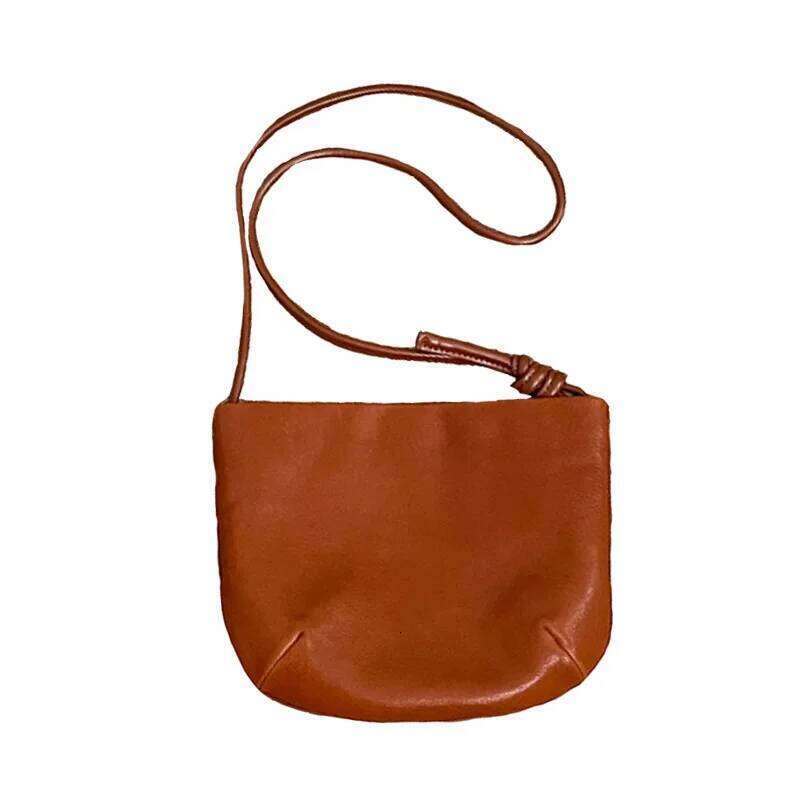 Minimalist leather small for women, 2025 new retro style cowhide saddle bag, niche single shoulder crossbody women's bag