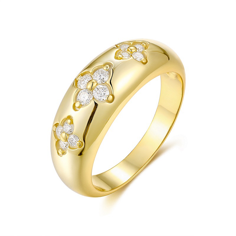 High Quality 925 Sterling Silver Women's Moissanite Ring 18K Plated for Wedding Engagement or Party