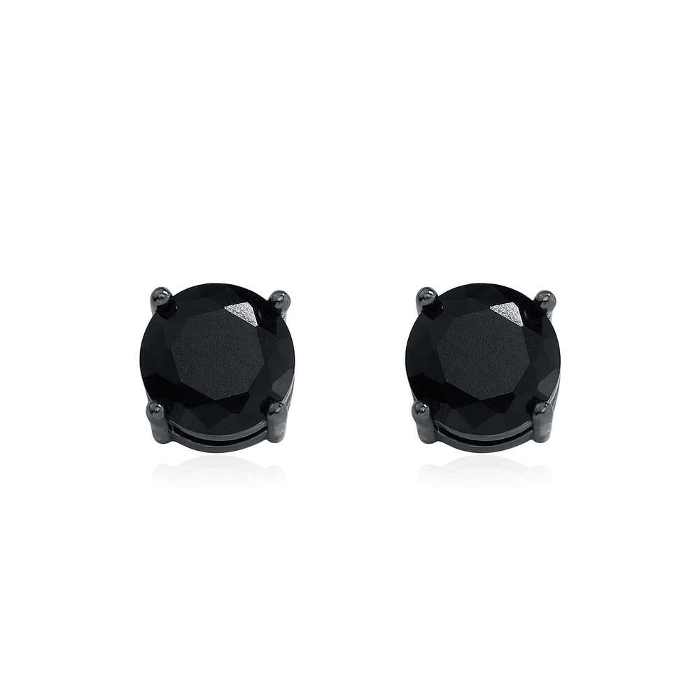 Hip Hop 4-8MM Black Round Zircon Personality Non-Pierced Strong Magnetic Earrings Trendy Ear Jewelry