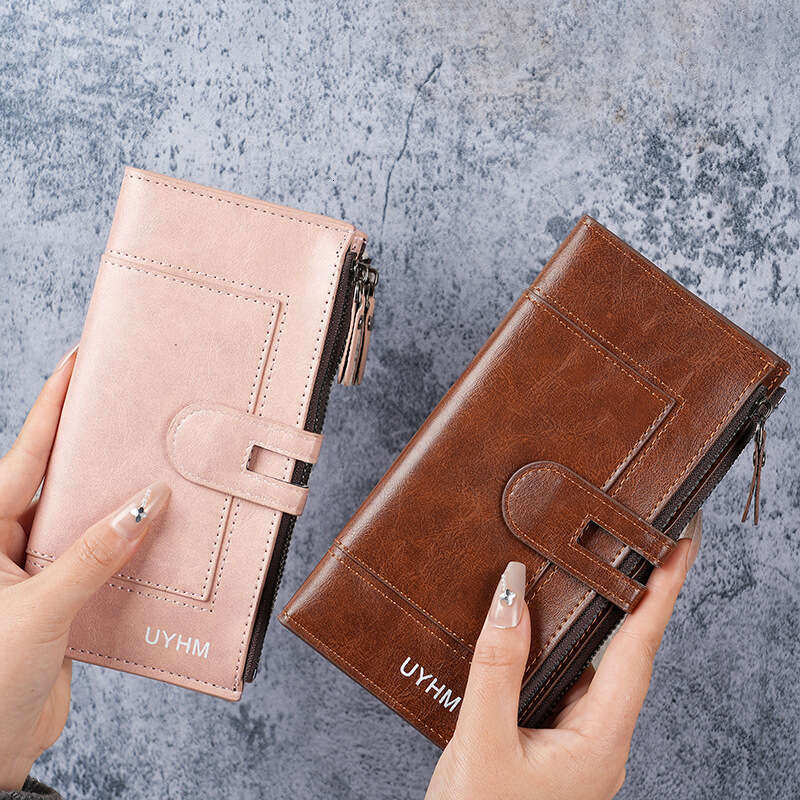 2024 New Women's Long Wallet Fashion Phone Bag PU Leather Multi-Card Slot Clutch Coin Purse