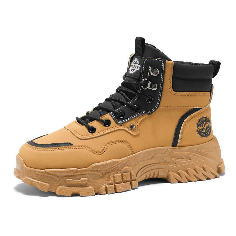 Men's Martin Autumn New Breathable new High-Top Work Korean Style Versatile Thick-Soled Short Boots Trendy Shoes