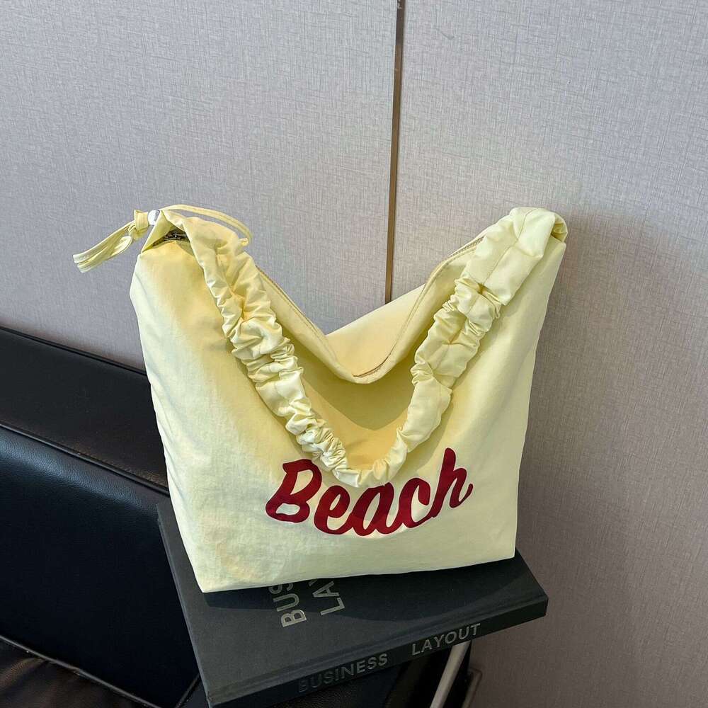 Crossbody Shoulder Trendy Versatile Tote Women New Fashion Pleated Nylon Bag Large Capacity for Work Commute