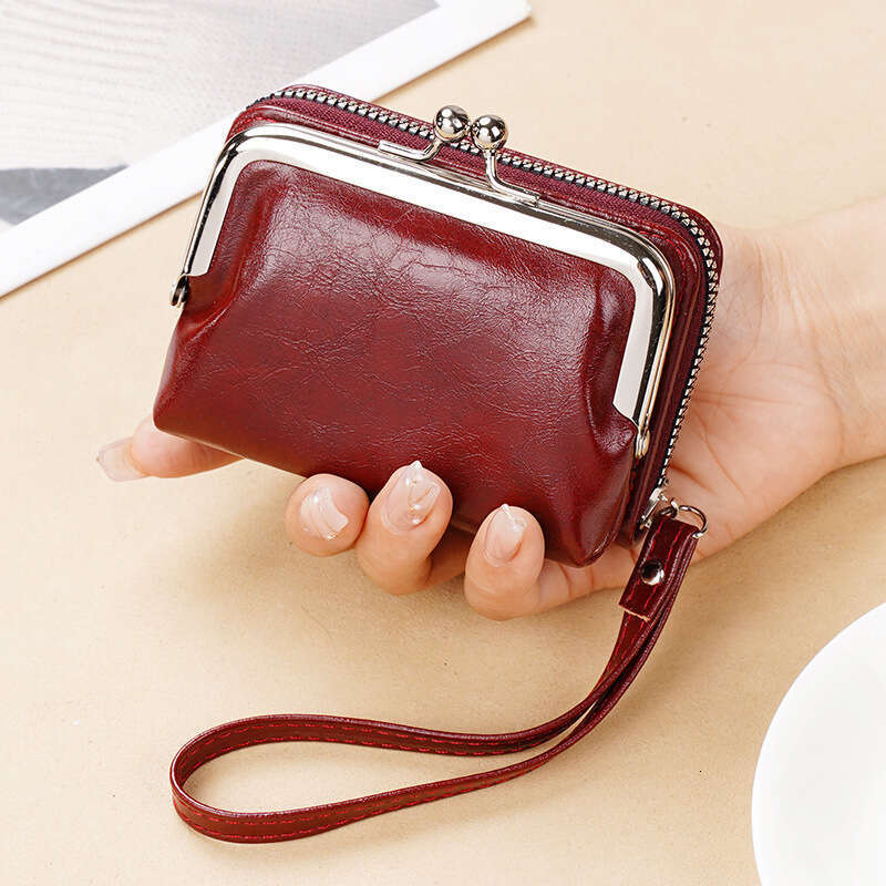 2025 New Card Holder Women's Buckle Coin Purse 4inch Zipper Clip Bag Clutch
