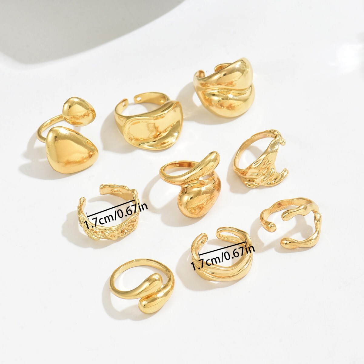 Jewelry Personality Metal Electroplated Ring Set High-end Sense Women's Rings