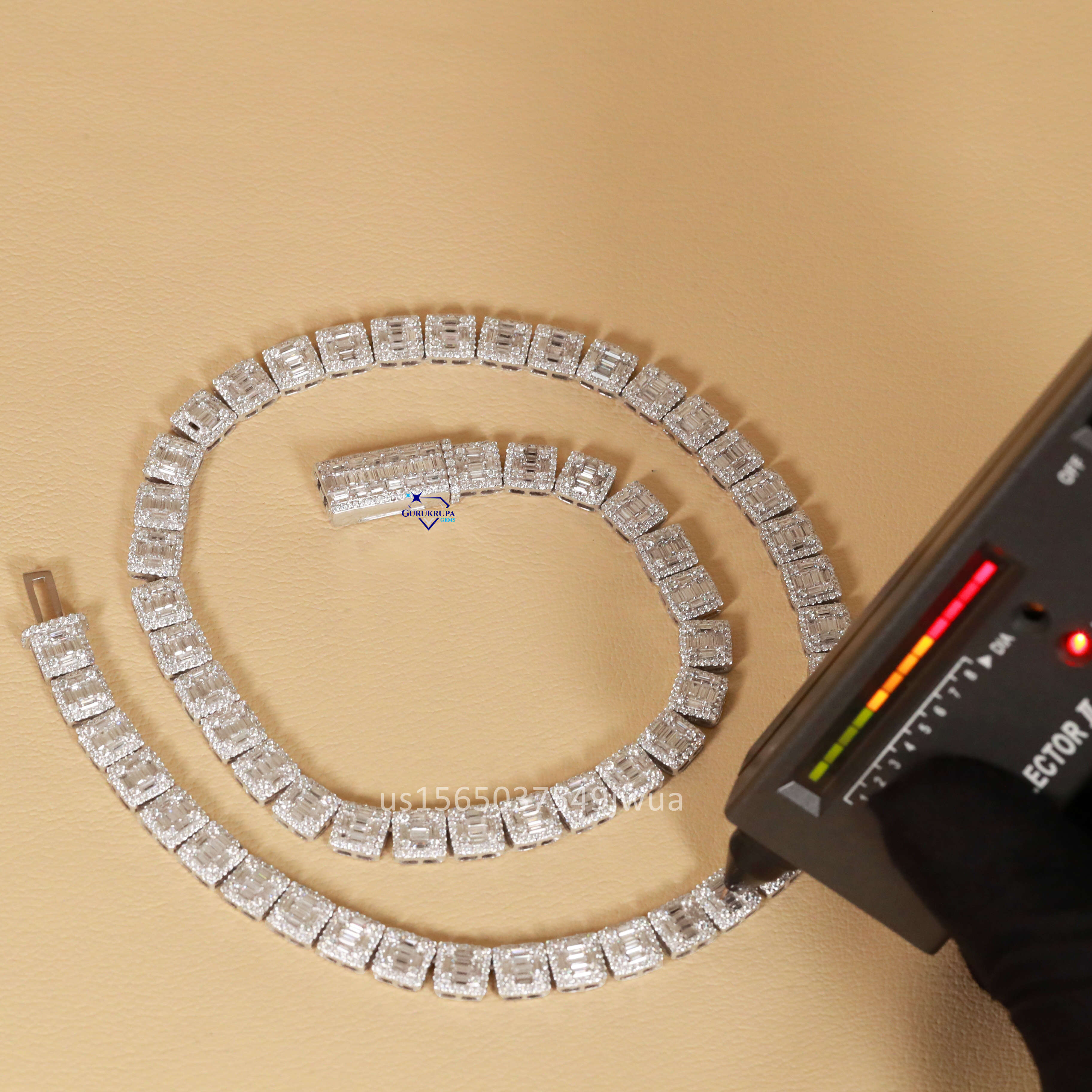 Take a Look in This Uniquely Design 925 Sterling Silver Moissanite Vvs Clarity Diamond Neck Wear Chain with Vvs Clarity Diamonds