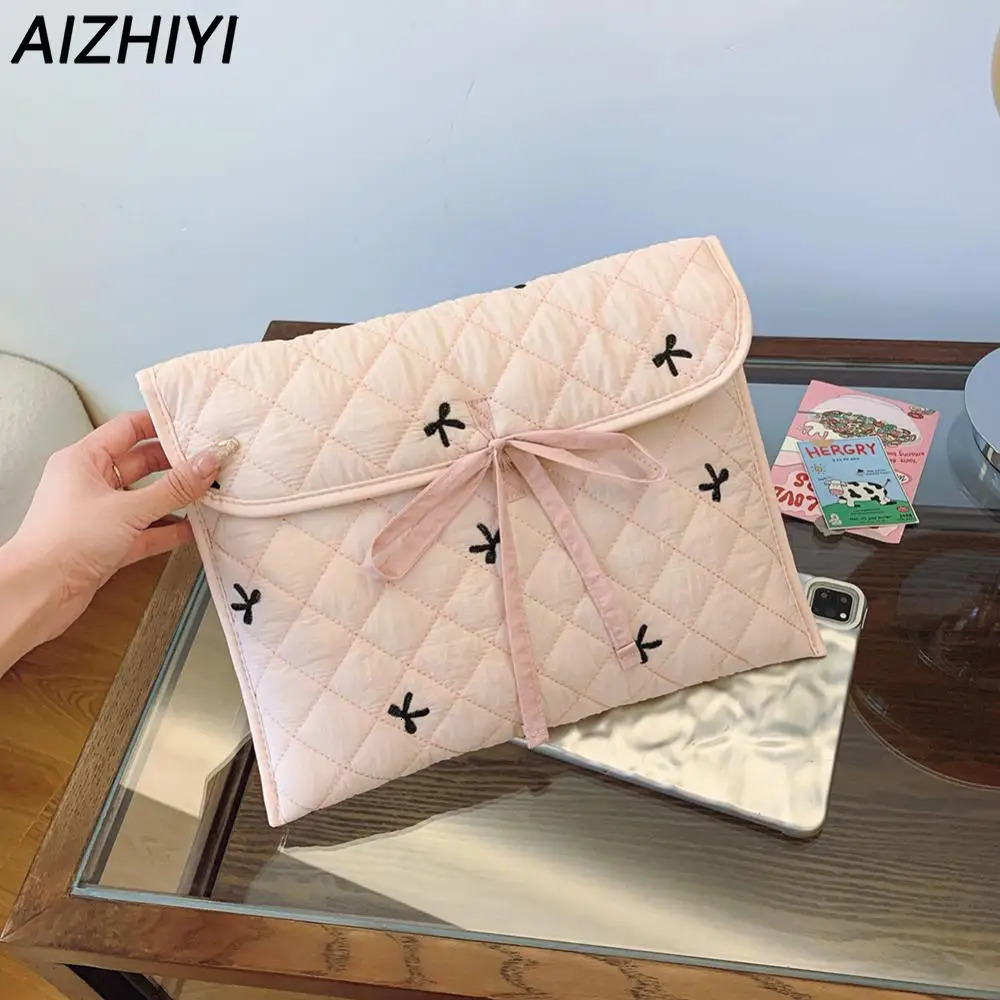 Bow Carrying Laptop Bag Women Girls Y2K Laptop Sleeve Case Bag Kawaii Pad Computer Protect Case Pouch for 11/13/15 Inch Notebook 250617